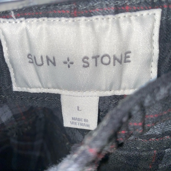 Sun + Stone Plaid Sweatpants in Gray and Black - Picture 3 of 6